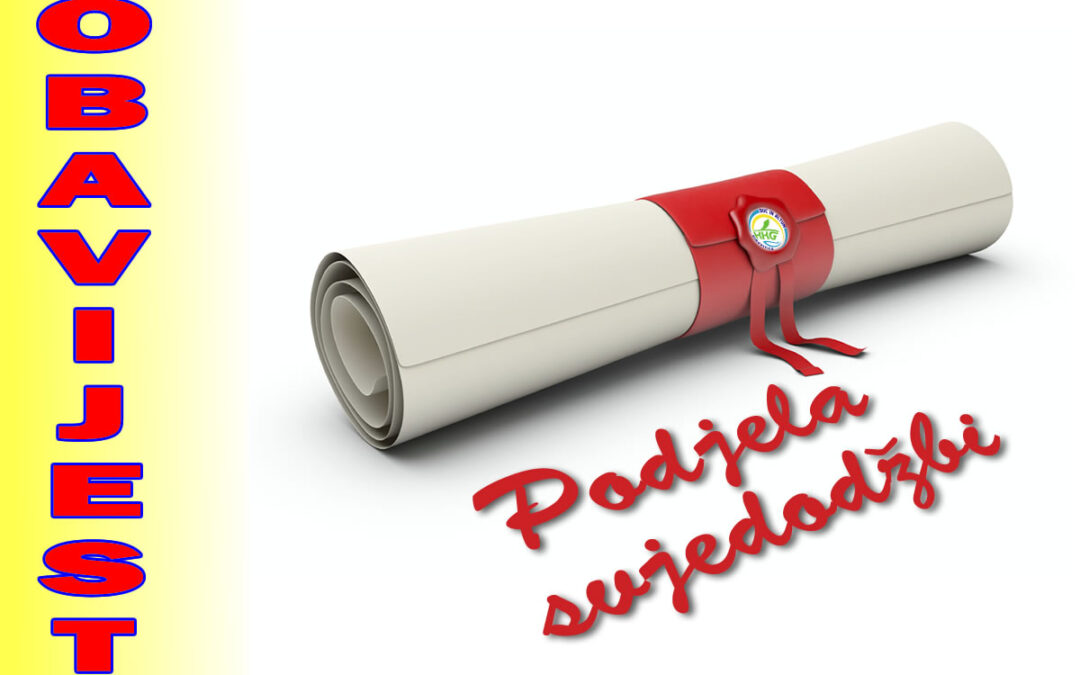 Obavijest – podjela svjedodžbi / Обавест – подела сведочаства